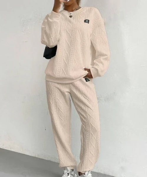 Casual Two Piece Sets Womens Outifits Streetwear Autumn and Winter 2024 New Long Sleeved Round Neck Hoodie and Y2k Pants Suit