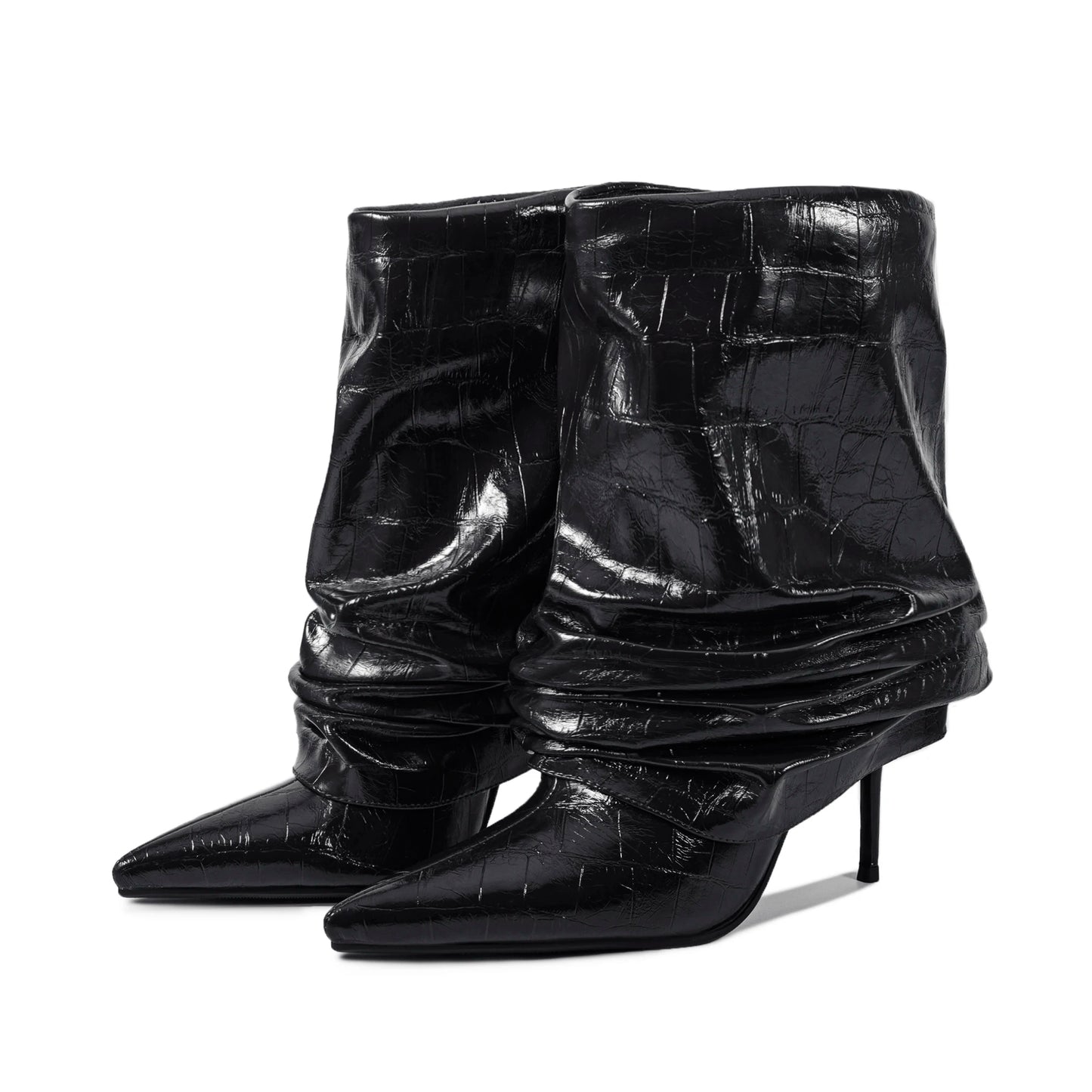 Timeless Elegant Chic Pleated Mid Calf Boots for Women