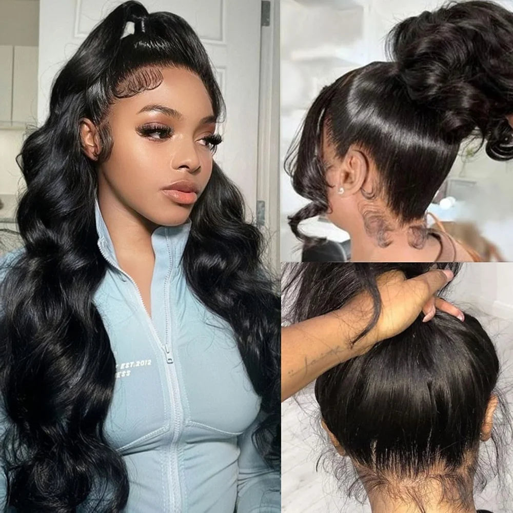 Long Body Wave High Definition Lace Frontal Wig Human Hair Pre Plucked For Women