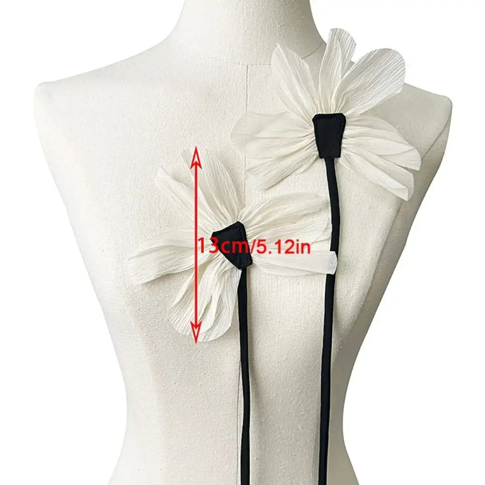 2Pcs Cloth Fabric Flower Brooch Pins Lace Flower Corsage Lapel Pins Handmade Jewelry Wedding Party Brooch Clothes Accessories