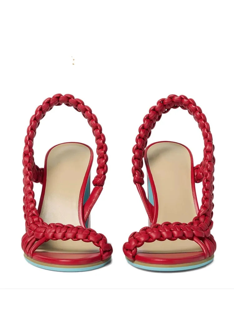 Fashionable Summer Woven High Heel Sandals for Women