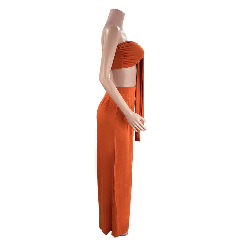 Elegant Solid Color Casual Two Piece Set for Women