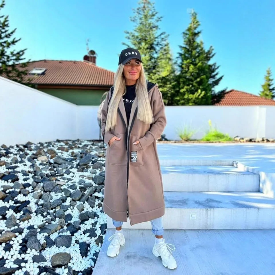 Relaxed Knit Hooded Jacket