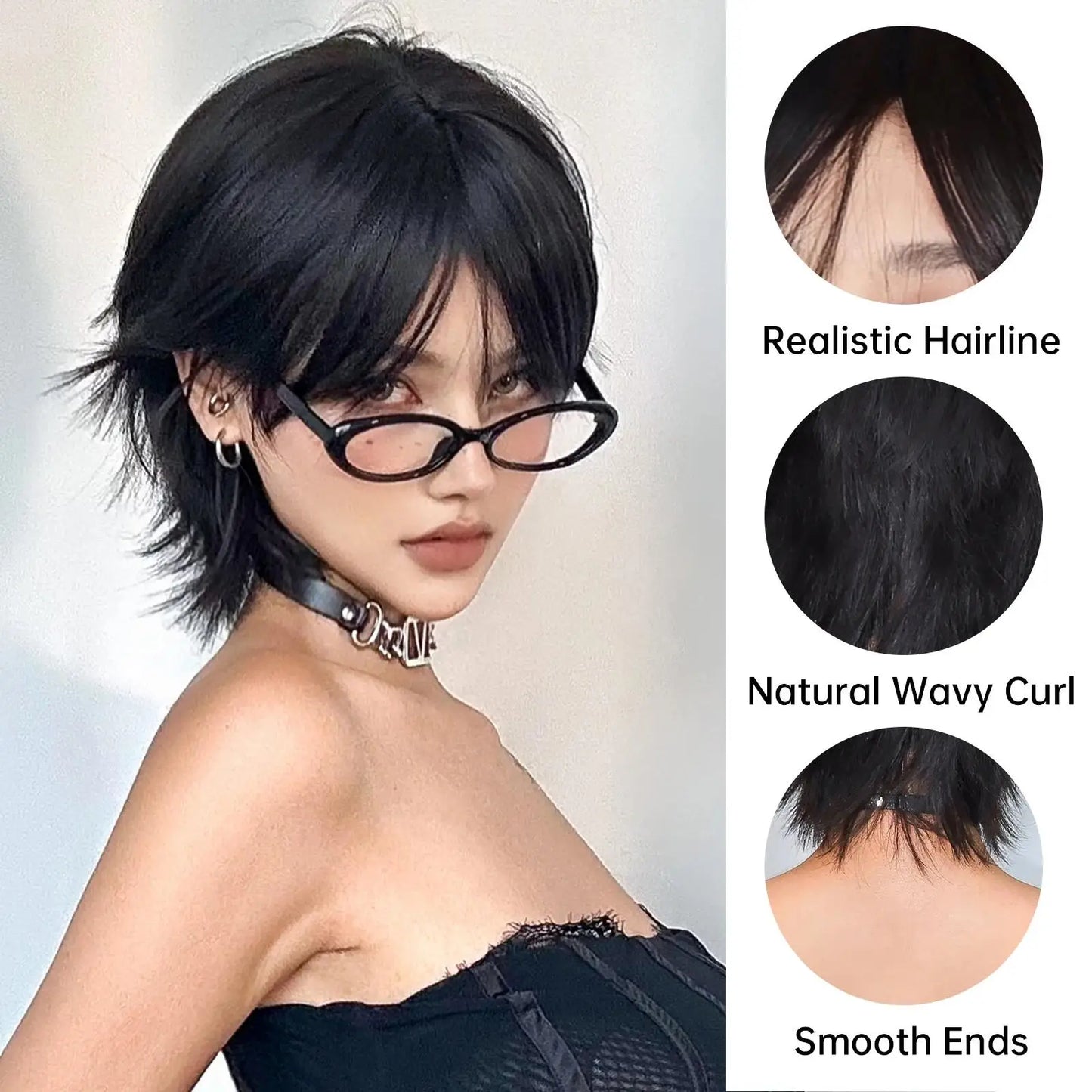 Trendy Short Straight Synthetic Wig With Bangs for Women