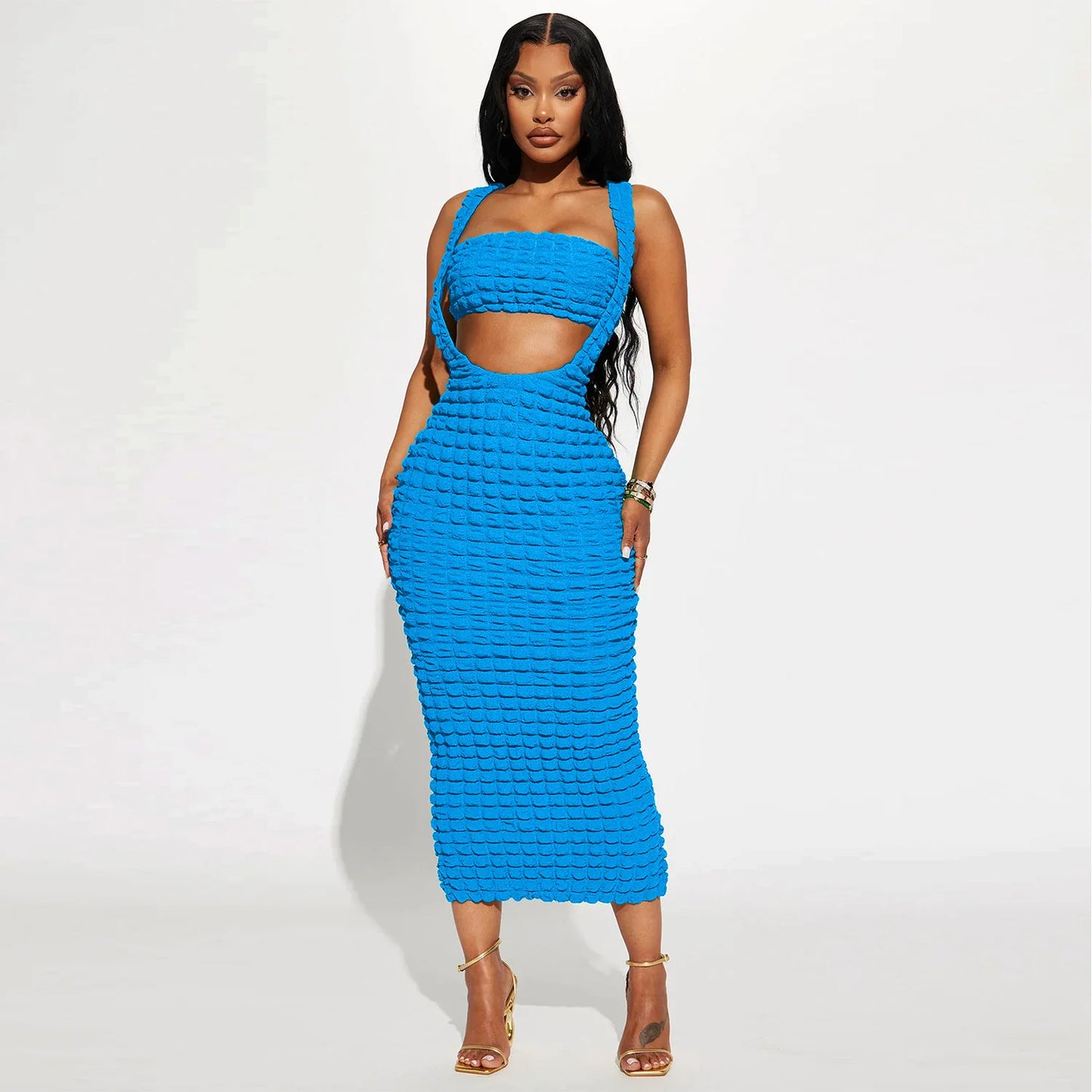 Cutout Crop Top Two Piece Set