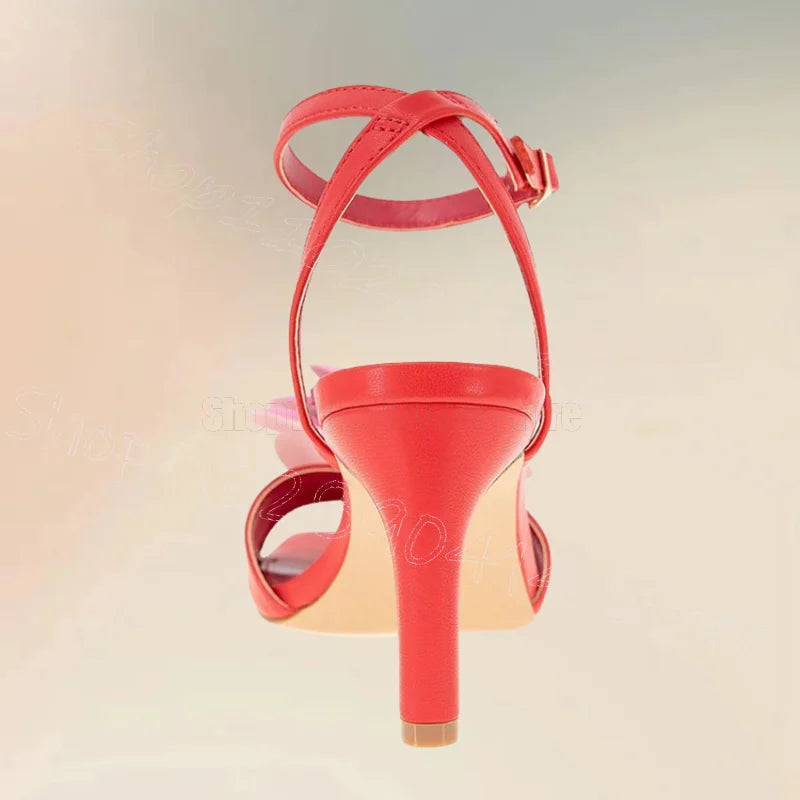 Buckle Strap Appliqué Design Open Toe Sandals for Women