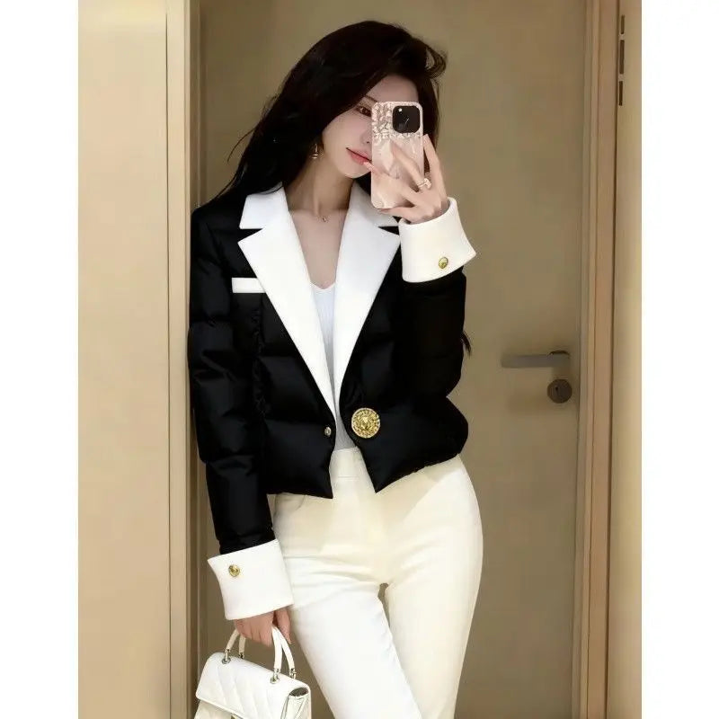 Warm Winter Pink Cotton Jacket With Chic Minimal Design for Women