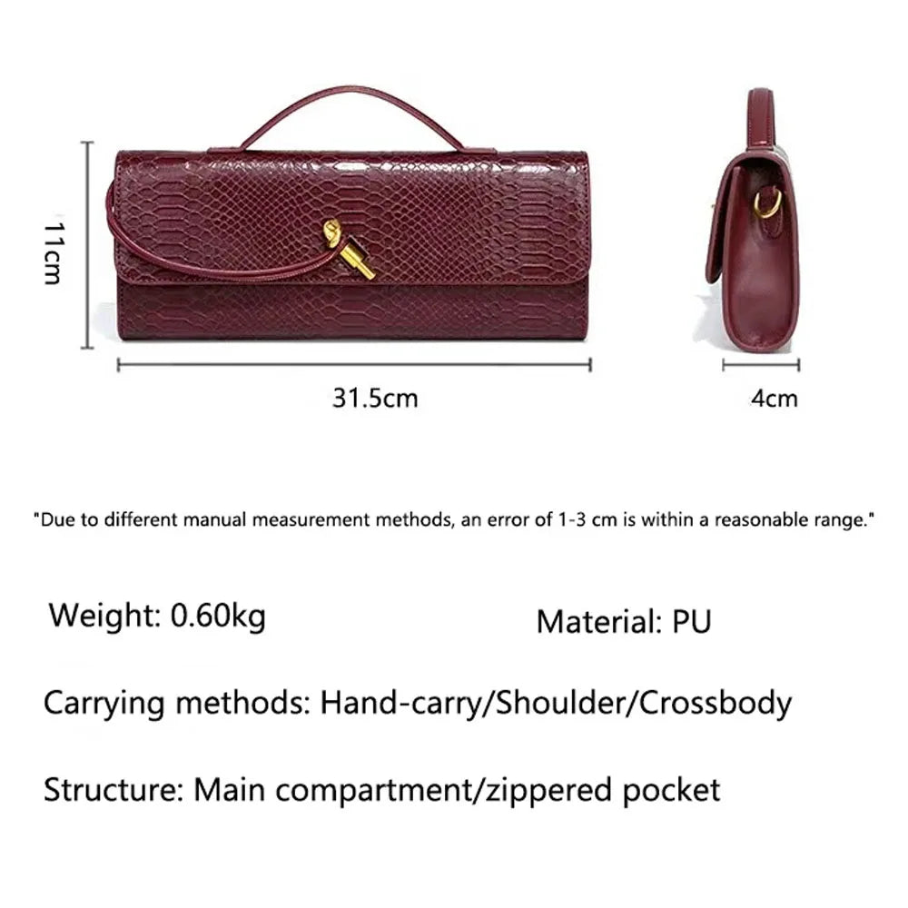Crocodile Pattern Polyurethane Leather Top Handle Bag for Women
