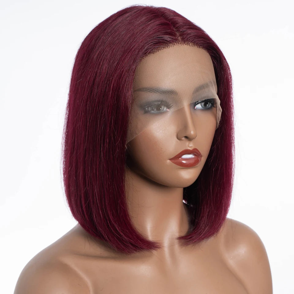 Short Blonde Straight Pixie Cut Lace Front Human Hair Wig for Women