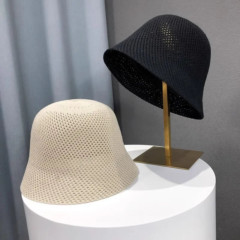 Breathable Knit Bucket Hat for Women