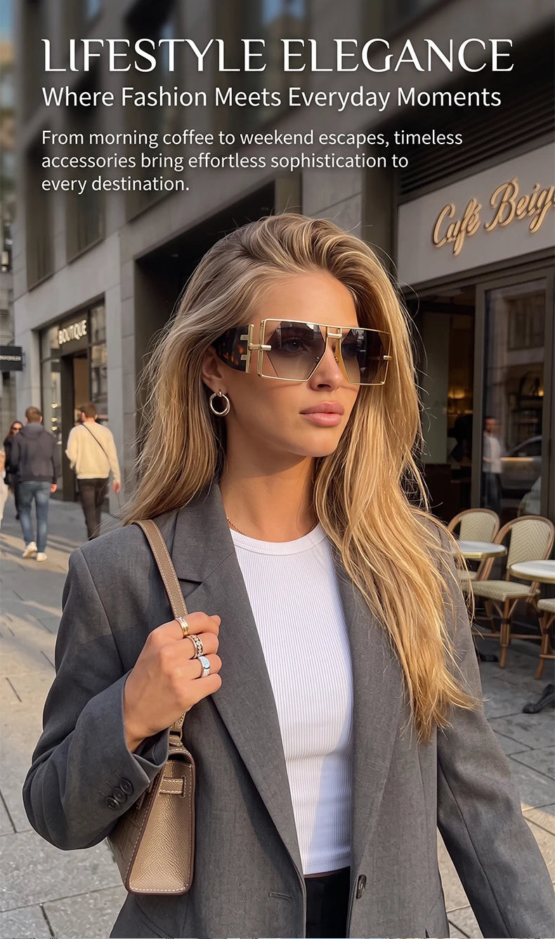 Vintage Hollow Metal Frame Rectangle Sunglasses for Women