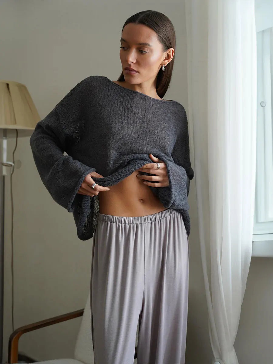 Sheer Hollow Knit Sweater