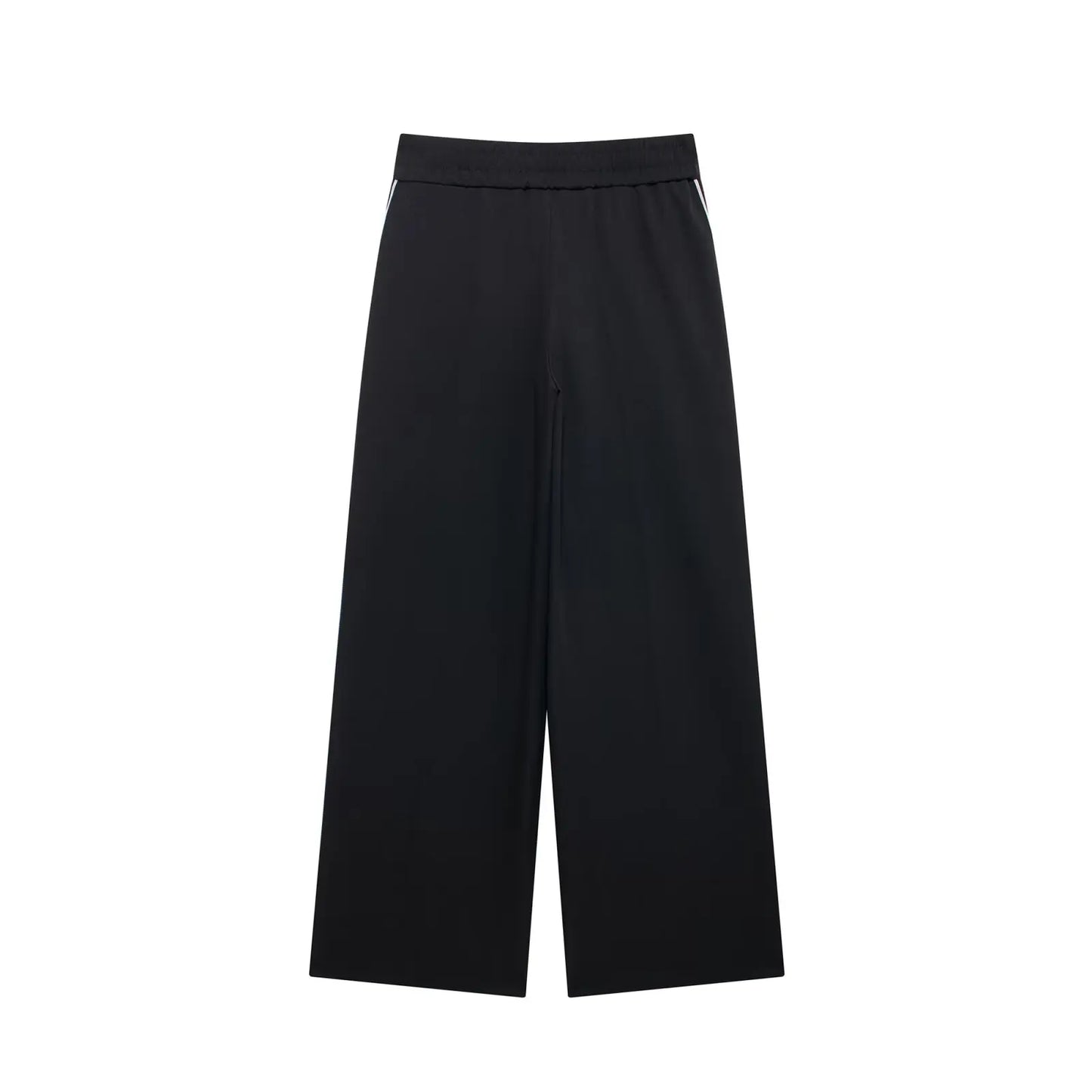 Lapel Long Sleeve Zipper Sports Jacket Two Piece Wide Leg Pants Set for Women