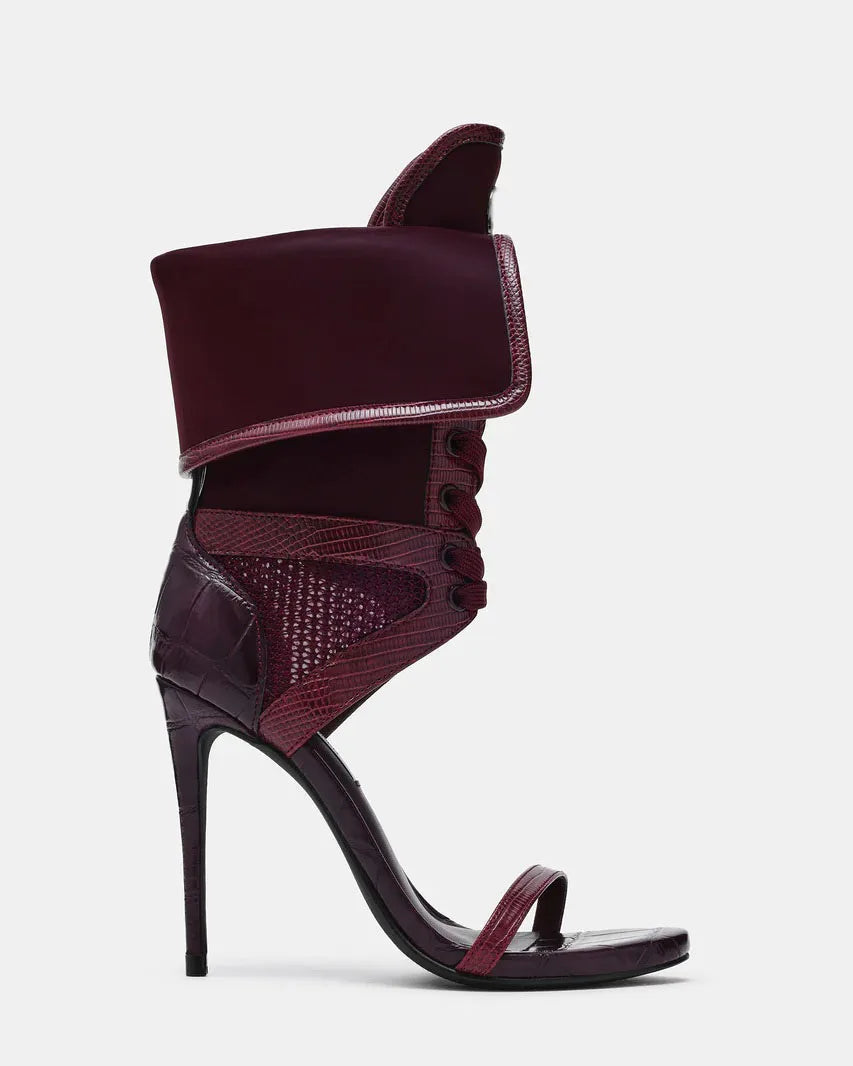 Open Toe Mesh Stiletto Ankle Boots