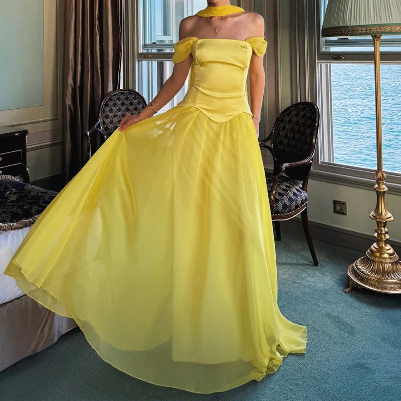 Elegant Satin Backless Pleated Evening Dress for Women