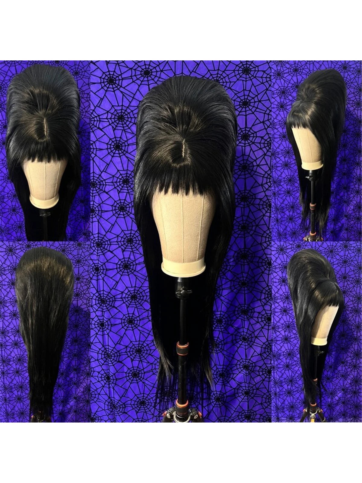 28inch Elvira Mistress of the Black Wig for Cosplay Costume Accessory