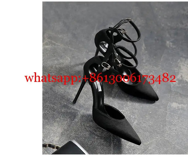 Pointed Toe High Heel Slingback Pumps With Buckle For Women
