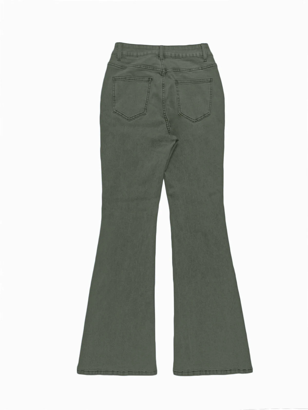 High Waisted Flared Slim Fit Jeans With Pockets for Women