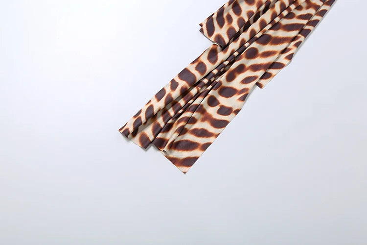 Tiger Stripe Print Bodycon Mini Dress With Tassel Detail for Women