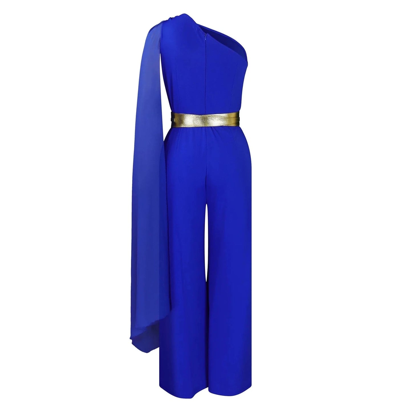 Elegant Jumpsuits & Rompers for Woman One Shoulder Flying Sleeve High Waisted Luxury Birthday Party Dinner Outfits Overalls 2024