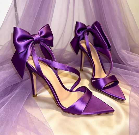 Purple Stiletto Heels With Pointy Toe