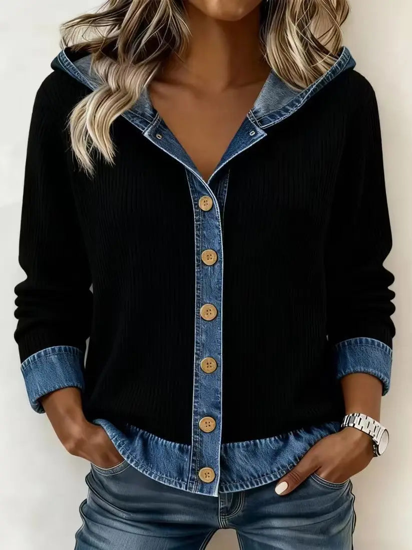 Plaid Oversized Cardigan Loose Cozy Flannel Hooded Cardigan Vintage European Chunky Knit Cardigan Button Front Warm Hoodie
