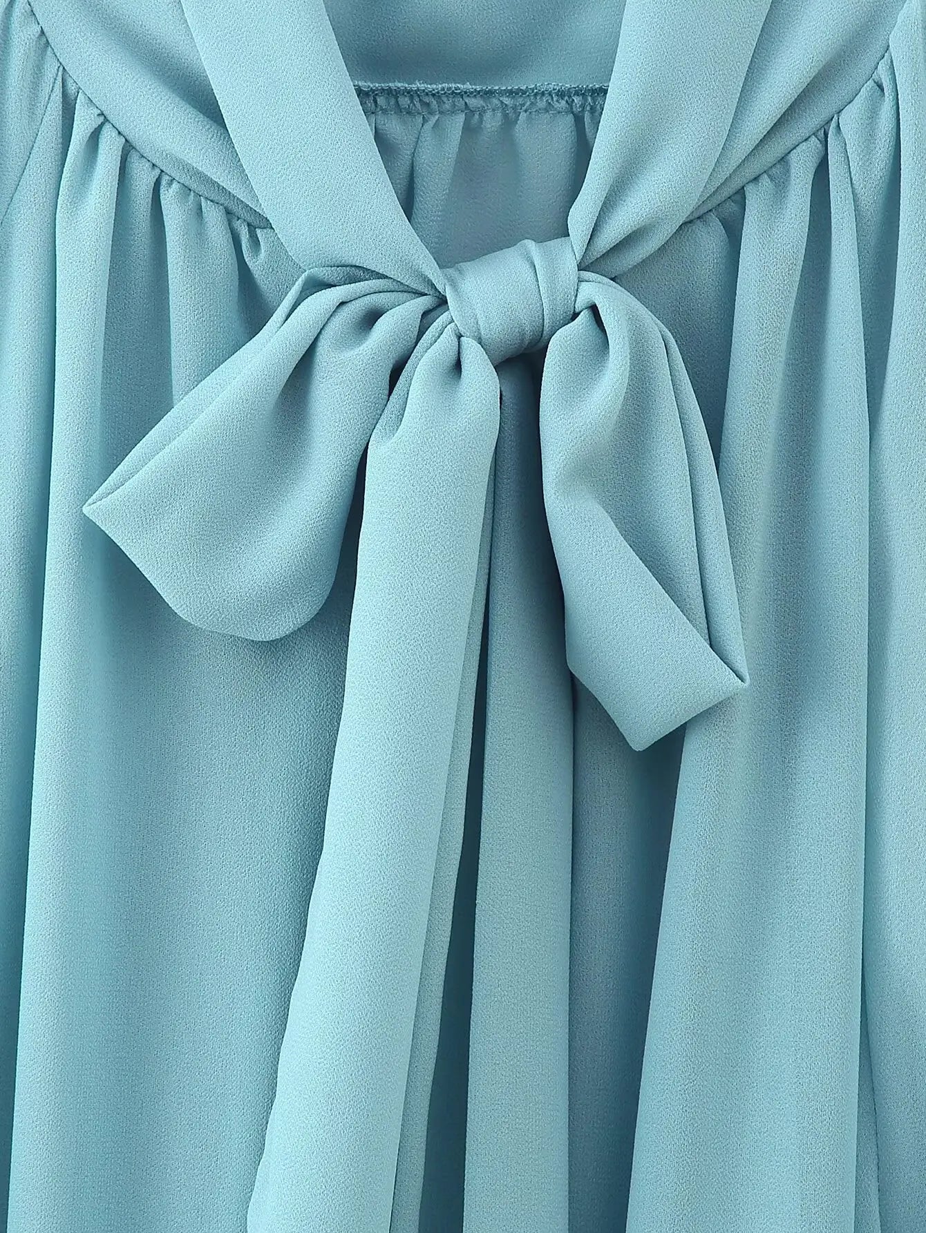 Vintage Chiffon Tiered Ruffle Sleeve Blouse with High Neck for Women