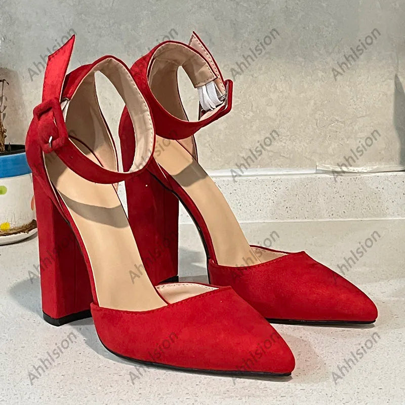 Elegant Faux Suede Pointed Toe High Heel Pumps For Women
