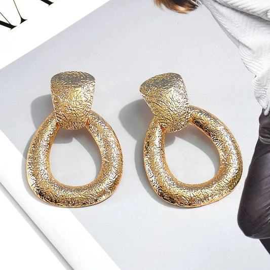 Wholesale Gold Color Metal Drop Earrings Fine Jewelry Accessories Hanging Dangle Long Pendientes Bijoux For Women Christmas Gift