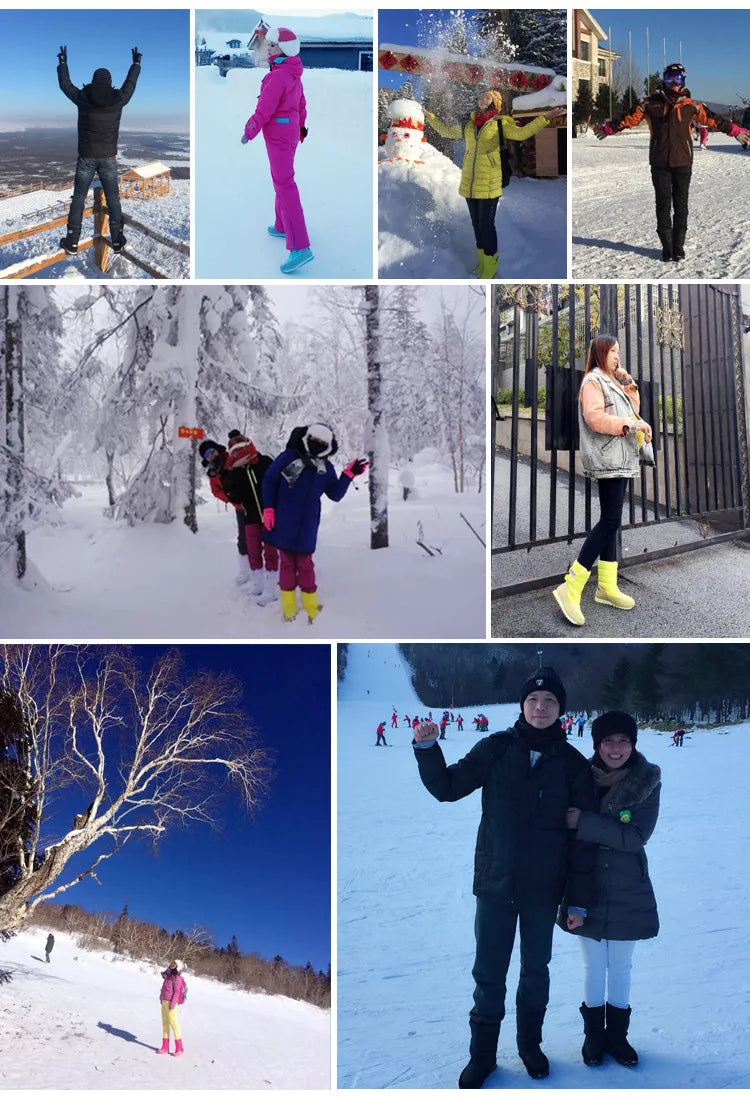 Thick Waterproof Plush Mid Calf Snow Boots for Women