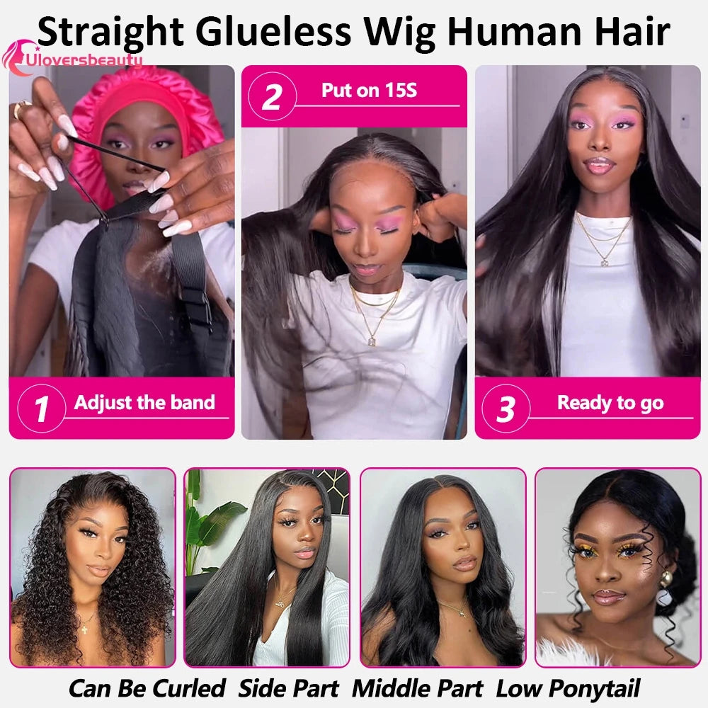 Glueless Straight Human Hair Lace Front Wig for Women