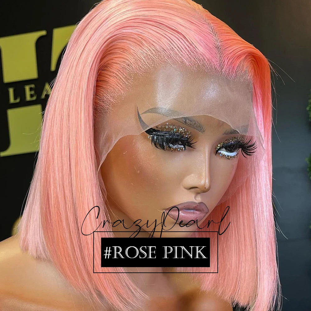 Short Transparent Lace Human Hair Bob Wig for Women