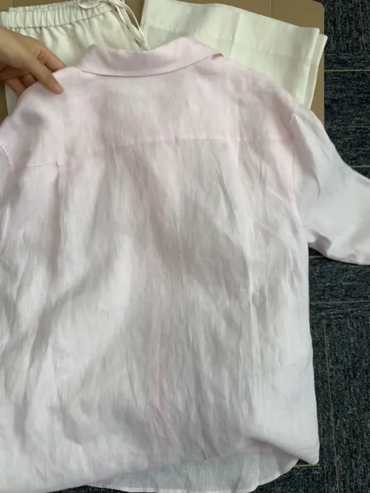 Solid Color V Neck Long Sleeve Casual Blouse for Women