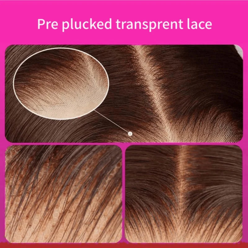 Chocolate Brown Straight Lace Front Human Hair Wig for Women