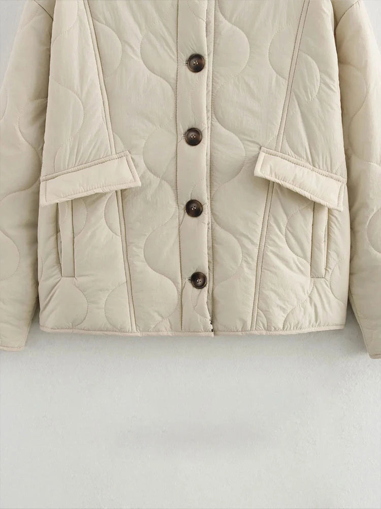 Winter Retro Spliced Casual Cotton Jacket for Women