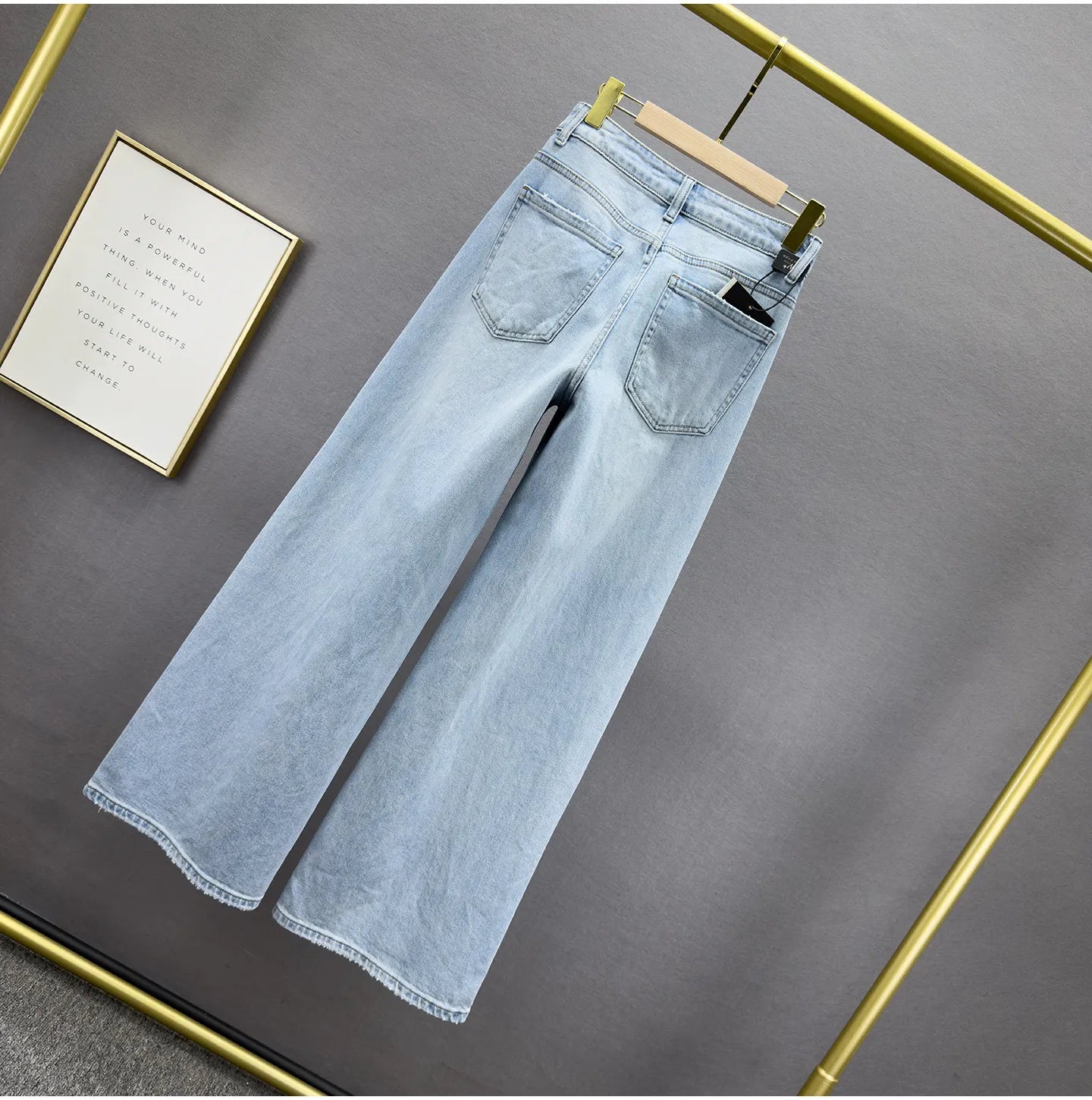 Heavy Hot Diamond Denim Loose Pants Women's 2026 Spring New Fashion High Waist Loose Slimming European Goods Long Mop Pants