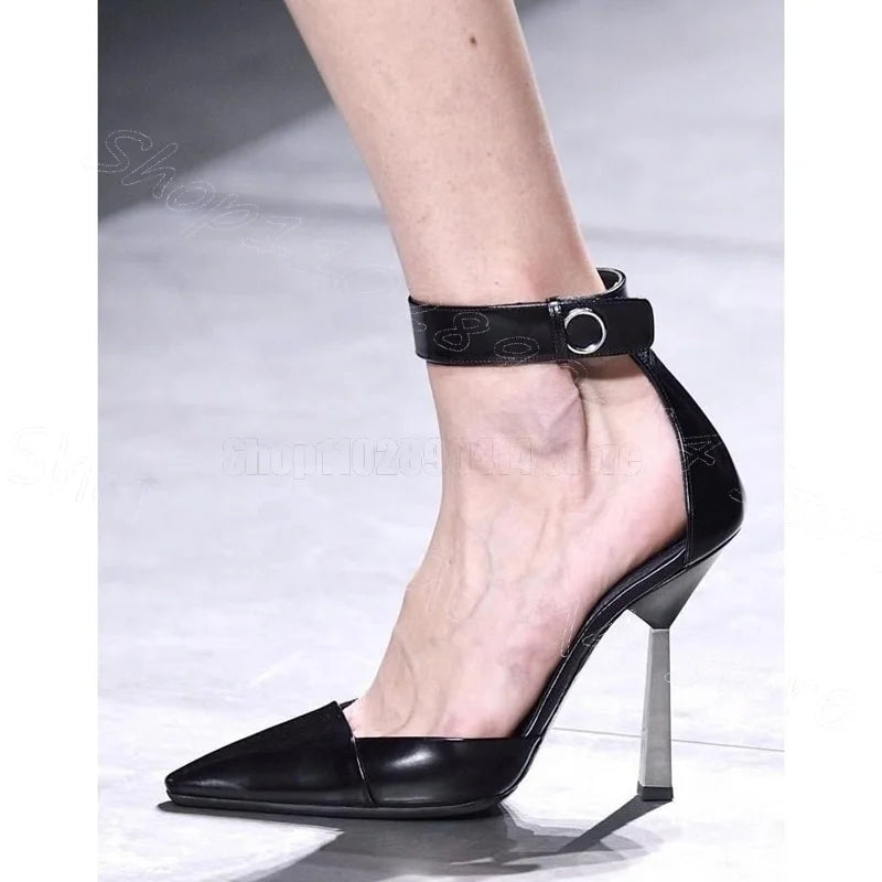 Colorful Patchwork Pointed Toe Buckle Pumps For Women