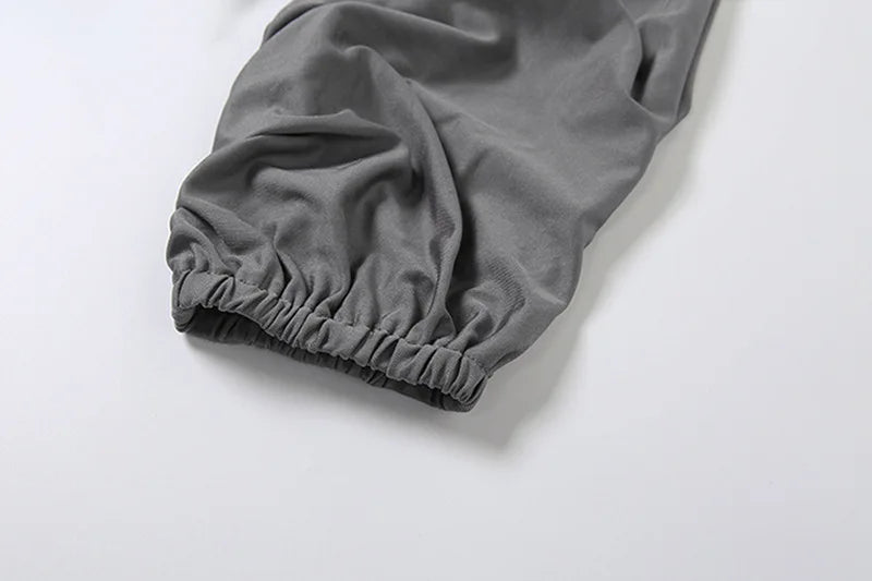 Asymmetrical Ruched One Shoulder Turtleneck Top Two Piece Set for Women