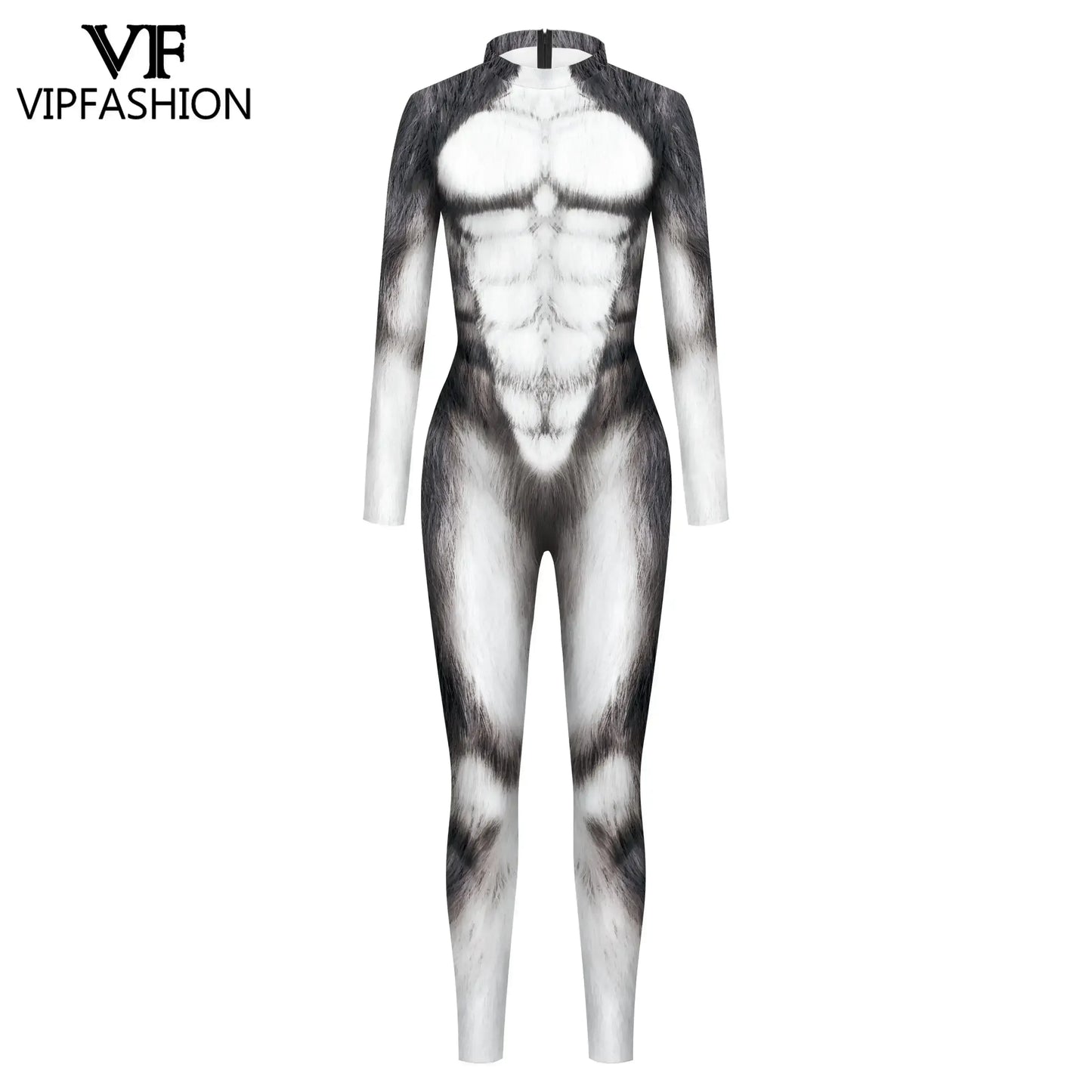 Vivid Animal Print Allover Zentai Bodysuit for Women