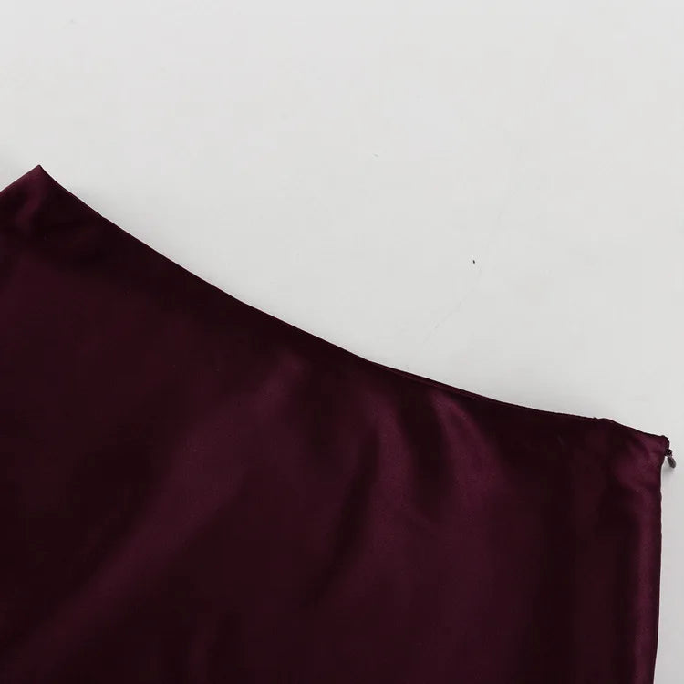 Draped Satin Maxi Skirt