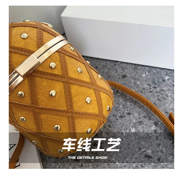 New Women's Shoulder Bag Pineapple Shape Fashionable Women's Shoulder Crossbody Bag Fashionable Casual Women's Bag High Quality