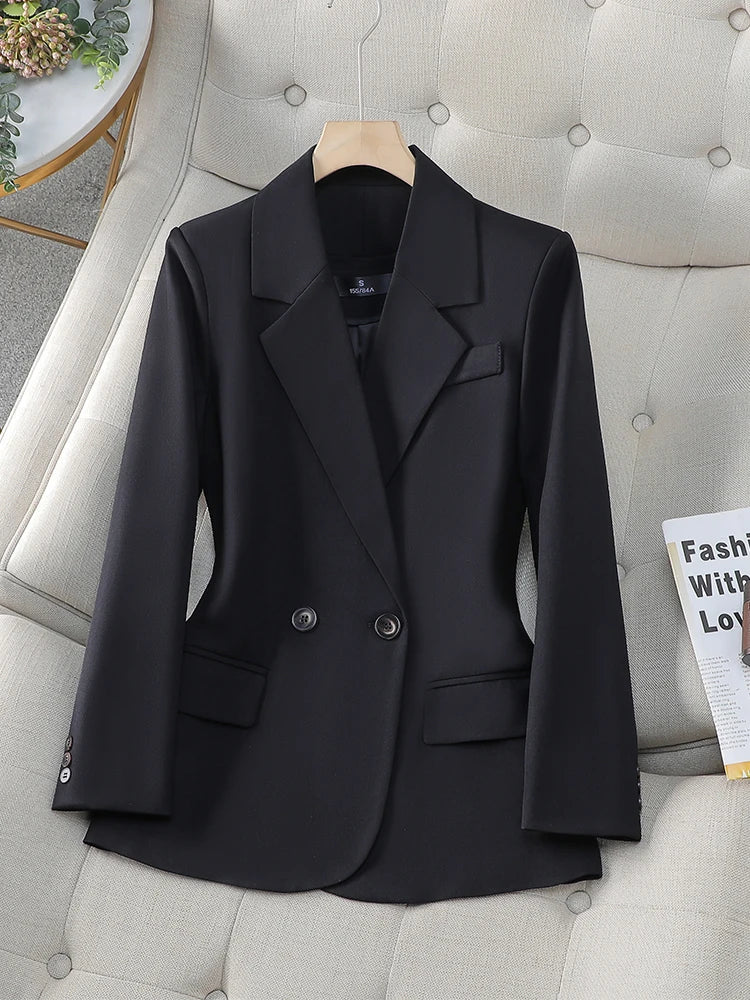 Fashion Women Blazer Pink Black Coffee Female Long Sleeve Solid Autumn Winter Ladies Loose Formal Jacket Coat For Work Wear