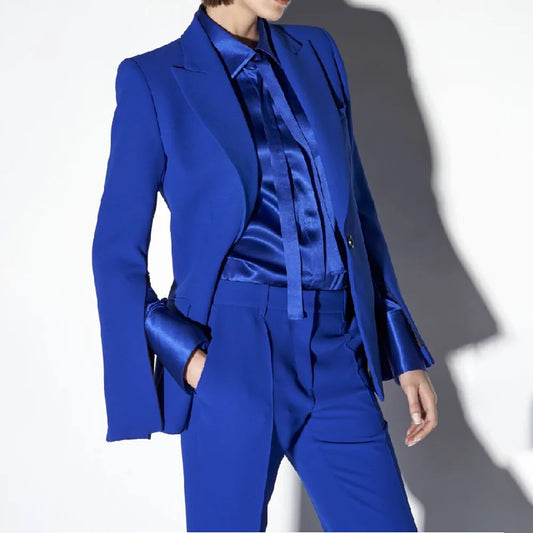 Luxury Female Suit 2 Pieces Blazer Set High Quality Jacket Pants Smart Casual Chic Outfits Trajes De Mujer Elegante