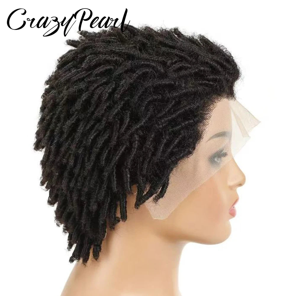 Short Pixie Cut Dreadlocks Lace Front Wig for Women