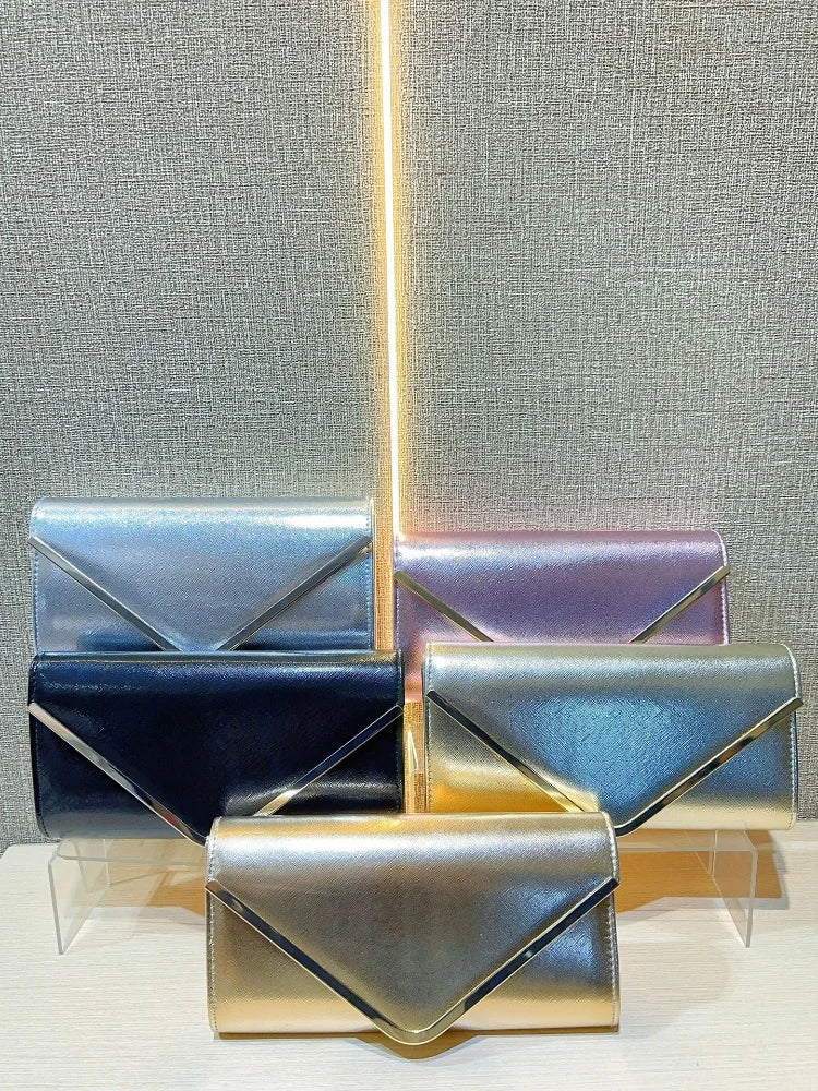 New Women's Envelope Evening Clutch Handbags Elegant Square Bridal Clutch Party Prom Wedding Purse Clutch Shoulder Bags Wallet