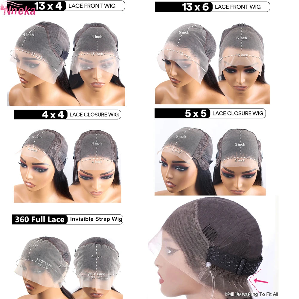 Deep Wave Glueless Human Hair Lace Front Wig for Women