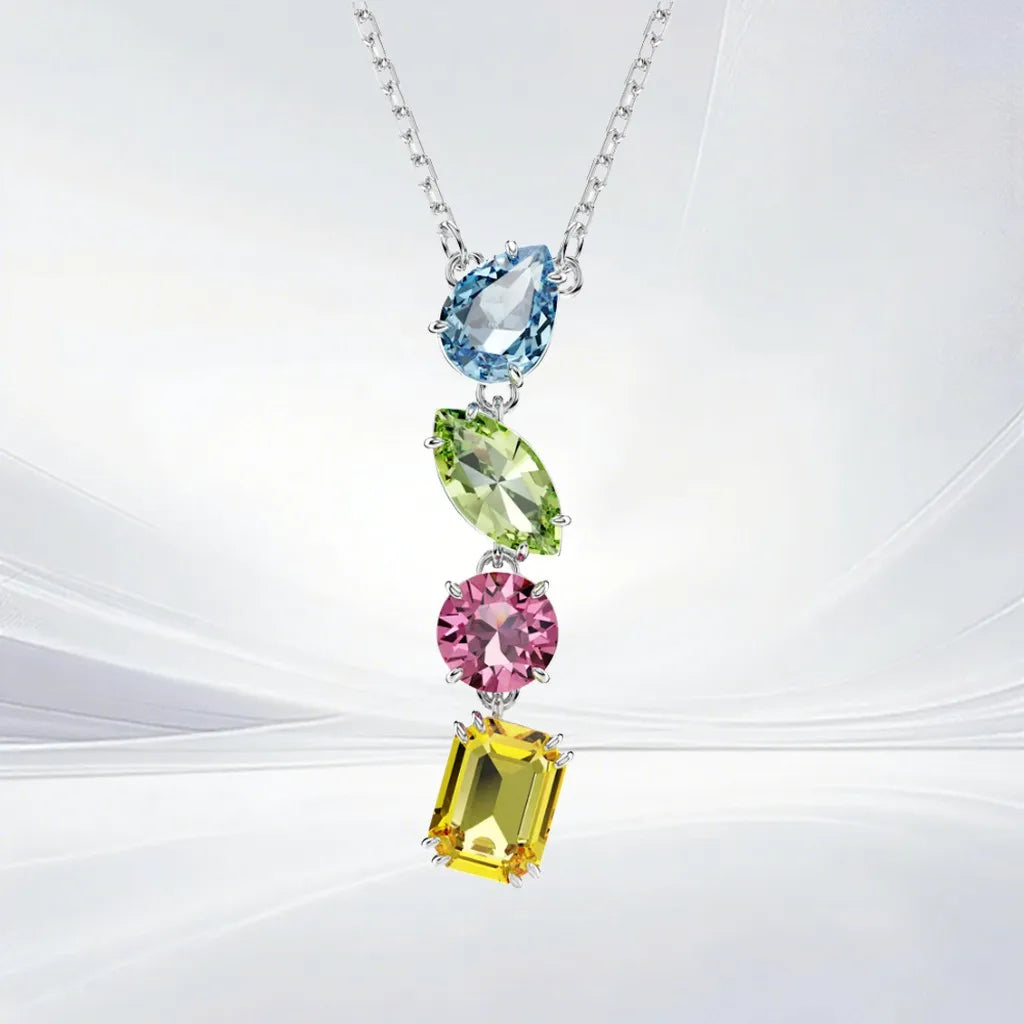 Gold Plated Mixed Cut Crystal Jewelry Set for Women