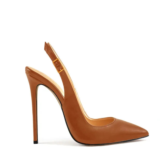 Colorful Patent Leather Slingback Pointed Toe High Heel Pumps for Women