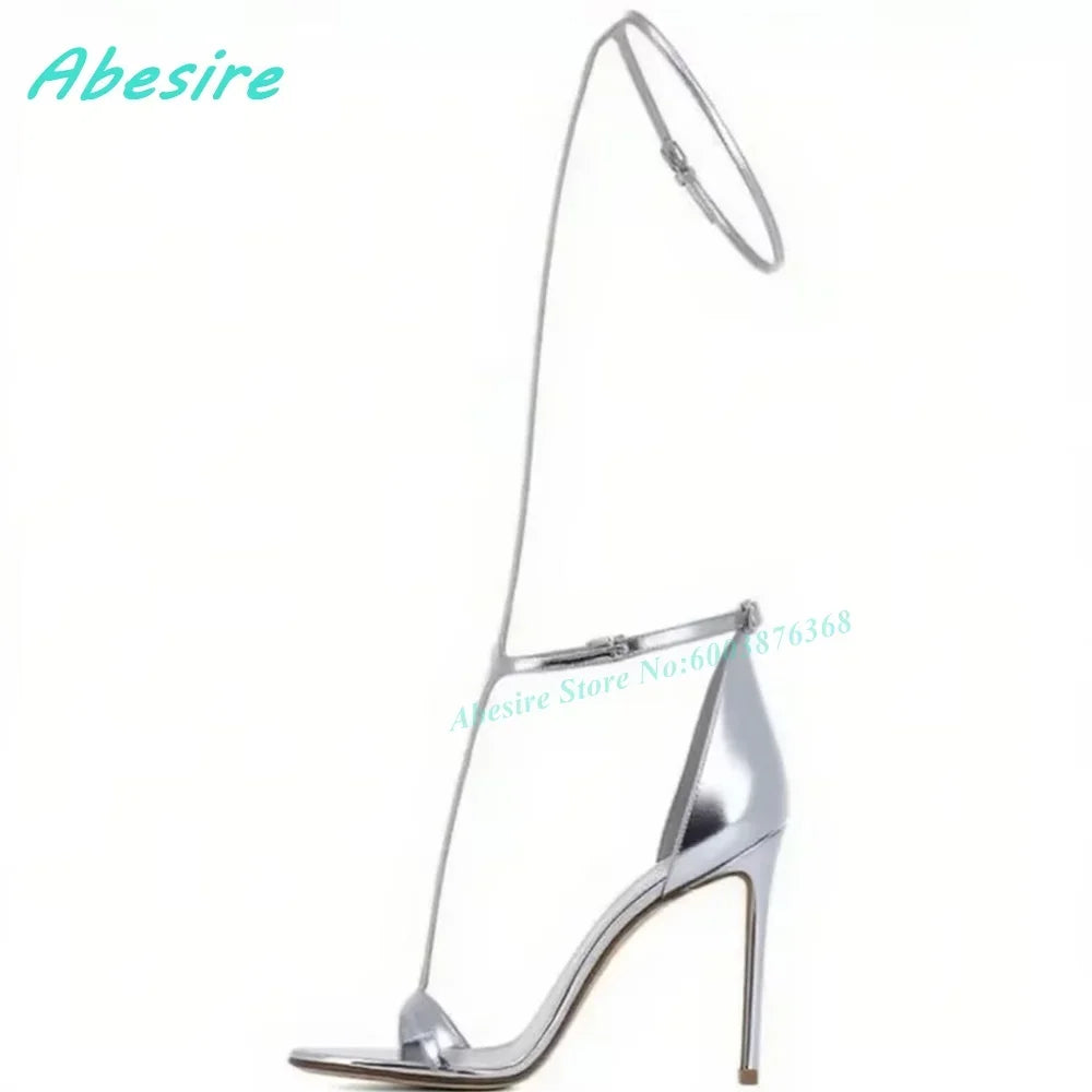 Elegant T Strap Ankle Wrap Gladiator Sandals For Women