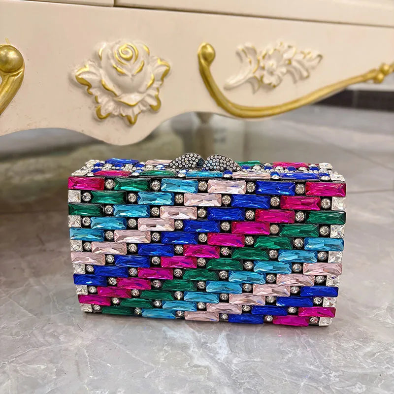 Luxury Rhinestone Evening Clutch Shoulder Bag for Women